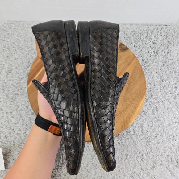 Paul Fredrick Mens 9.5 Brown Checkered Woven Casual Lifestyle Loafer Dress Shoe main image 13